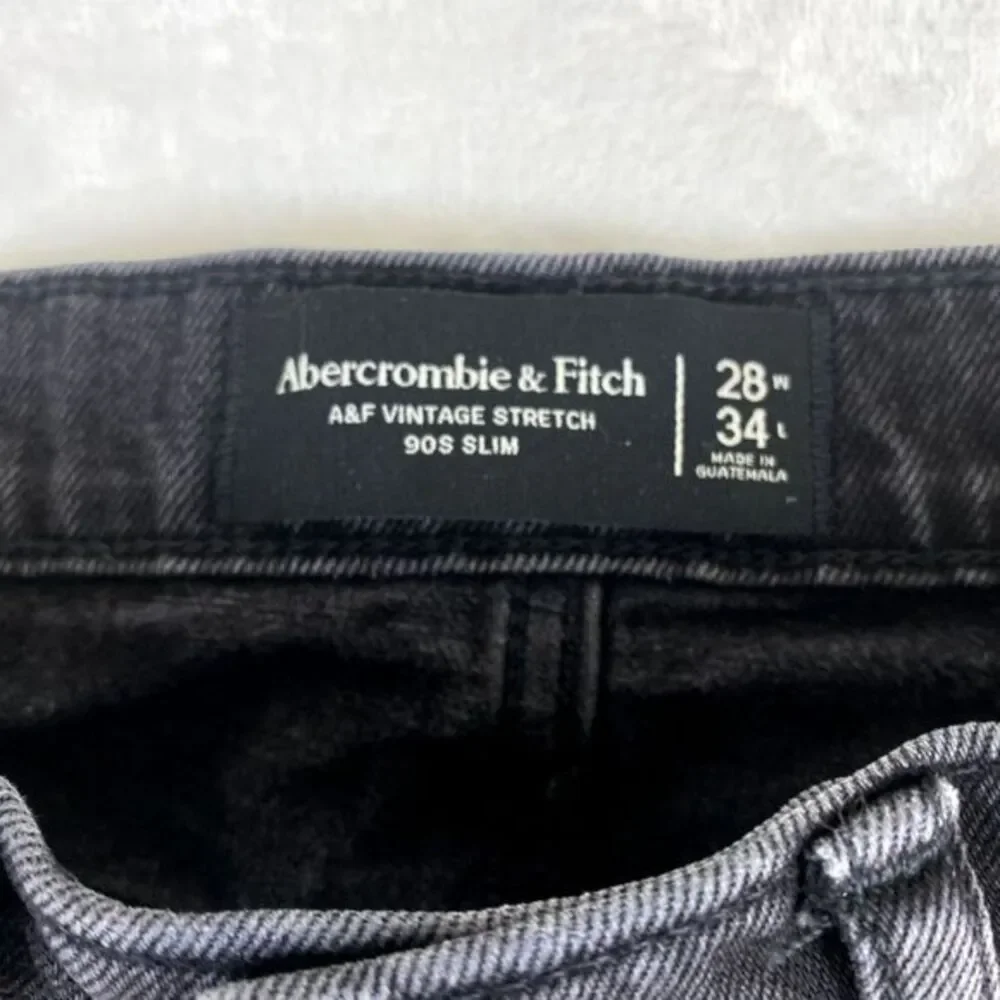 Abercrombie & Fitch Jeans‎ Men 28x34 Dark Wash Vintage Stretch 90's Slim Ripped